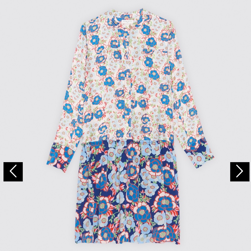 Sandro 100% Silk Printed Dress